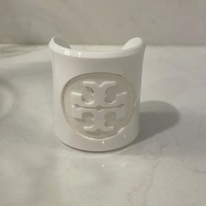 White resin Tory Burch cuff bracelet